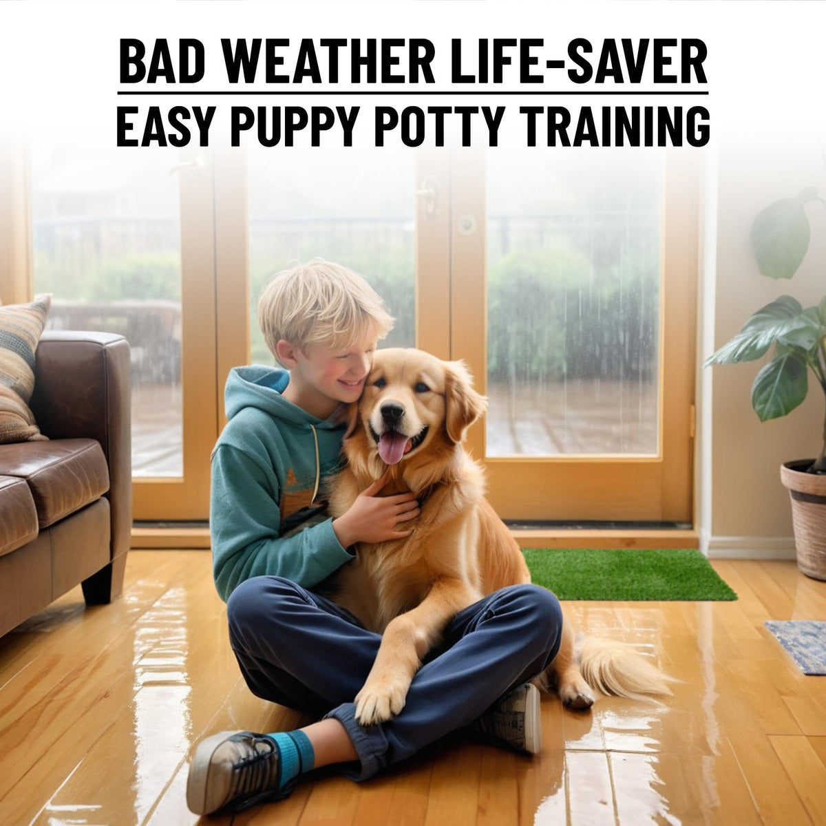 Artificial Grass Puppy Potty Training Pad with Tray 15" x 30" E44428