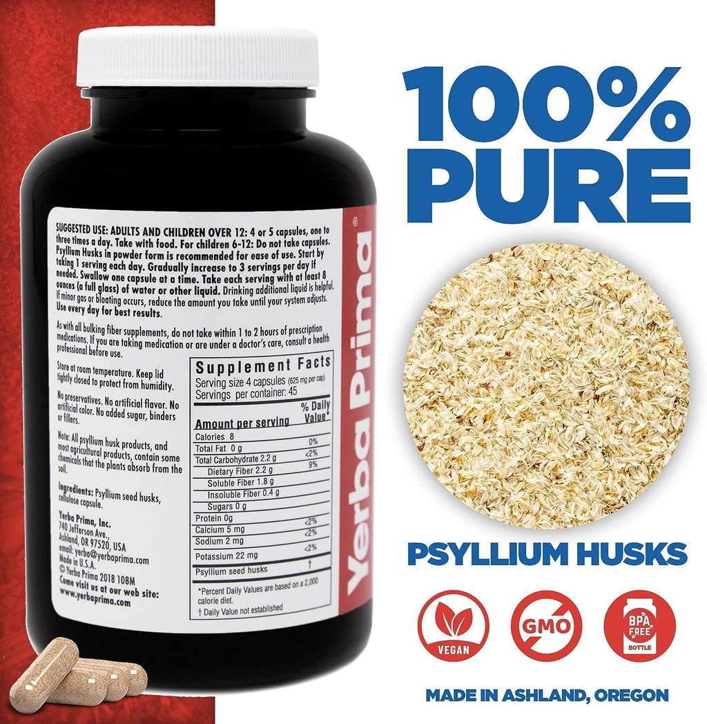 Psyllium Husks 180 Veg Caps B3805