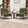Mid Century Modern Linen Accent Chair Set of 2 F3477