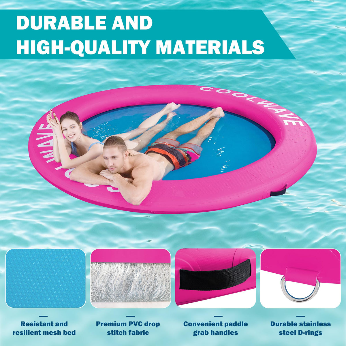 Inflatable Water Hammock Floating Dock with Cup Holders R67913