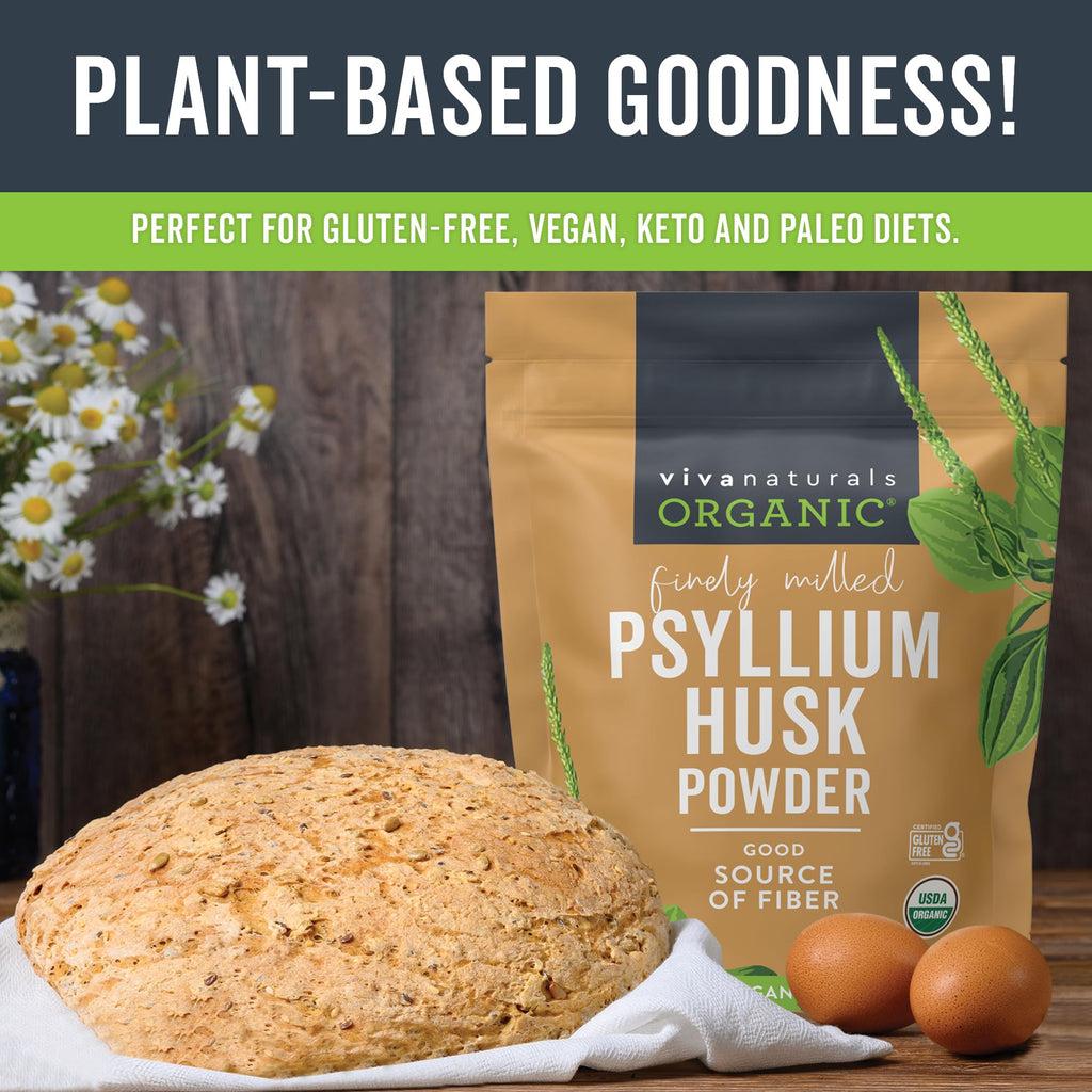 24 oz Organic Psyllium Husk Powder & 8 fl oz Gentle Facial Cleanser Bundle Y305493