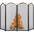 Large Gold 4 Panel Wrought Iron Fireplace Screen Z5477
