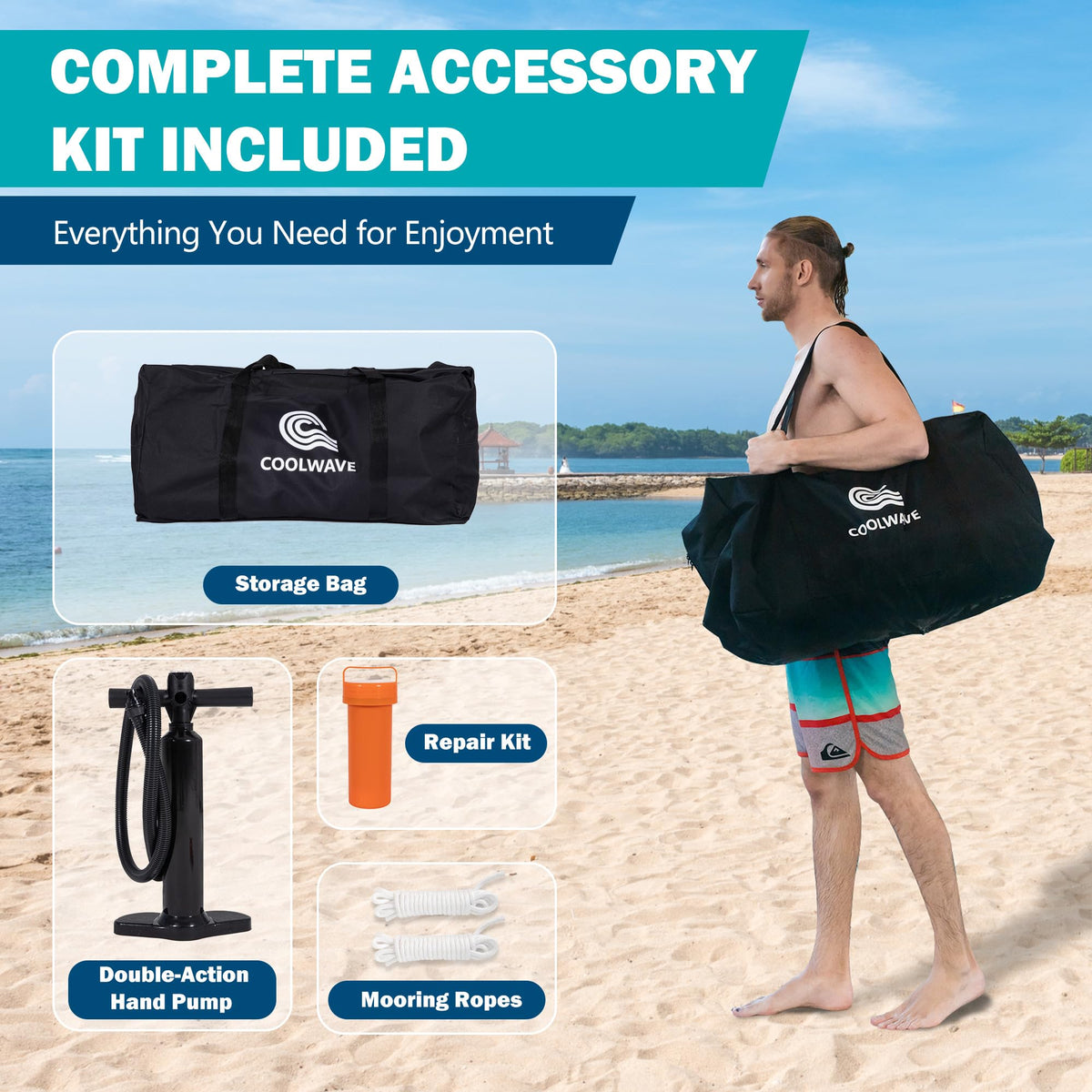 Inflatable Water Hammock Floating Dock with Cup Holders R67913