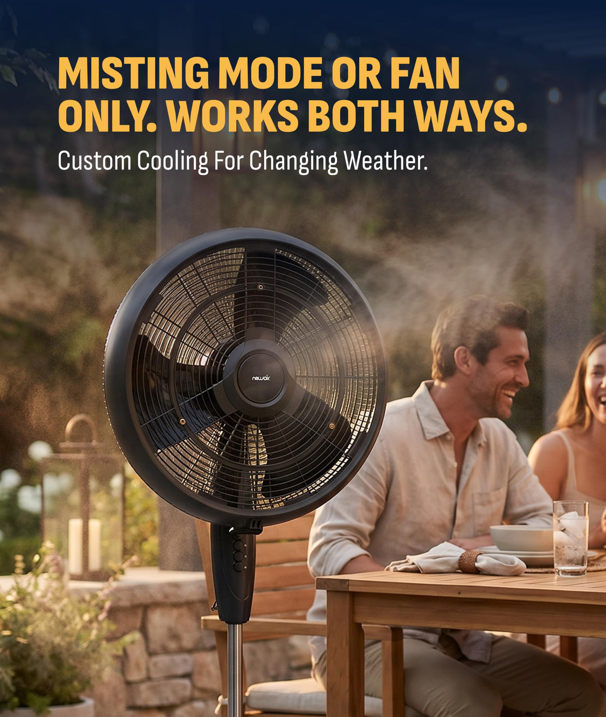 Outdoor Misting Pedestal Fan 1,600 CFM Oscillating 3 Speeds Z143740