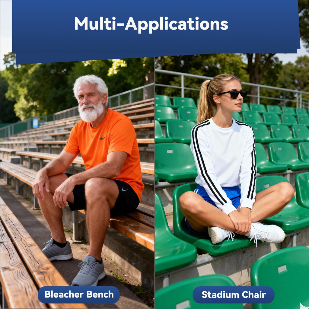 3.5" Extra Thick Resilient Foam Stadium Seat Cushion 2Pcs Red J456