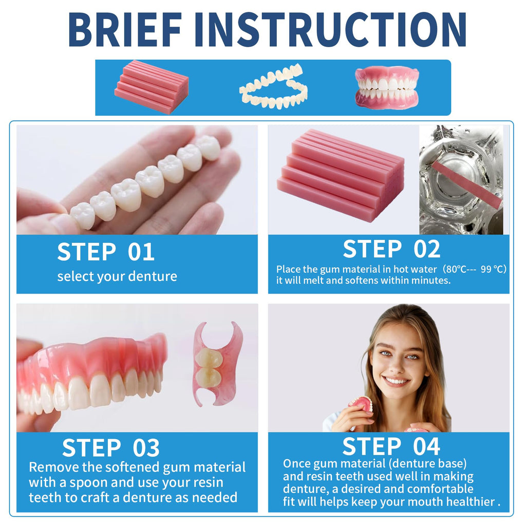 DIY Denture Kit Top & Bottom Fake Teeth F4157