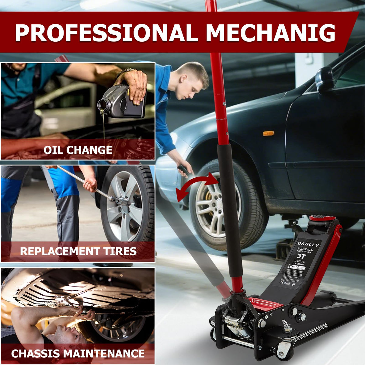 3 Ton Low Profile Steel Floor Jack W9041