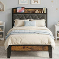 Twin Bed Frame with Storage Headboard M173