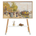 White Rolling Easel TV Stand U21472