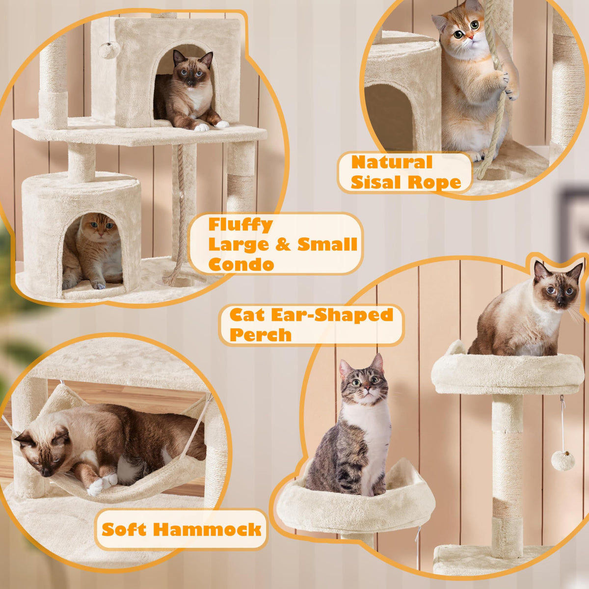 Beige 70.5in Multi-Level Cat Tree B504704