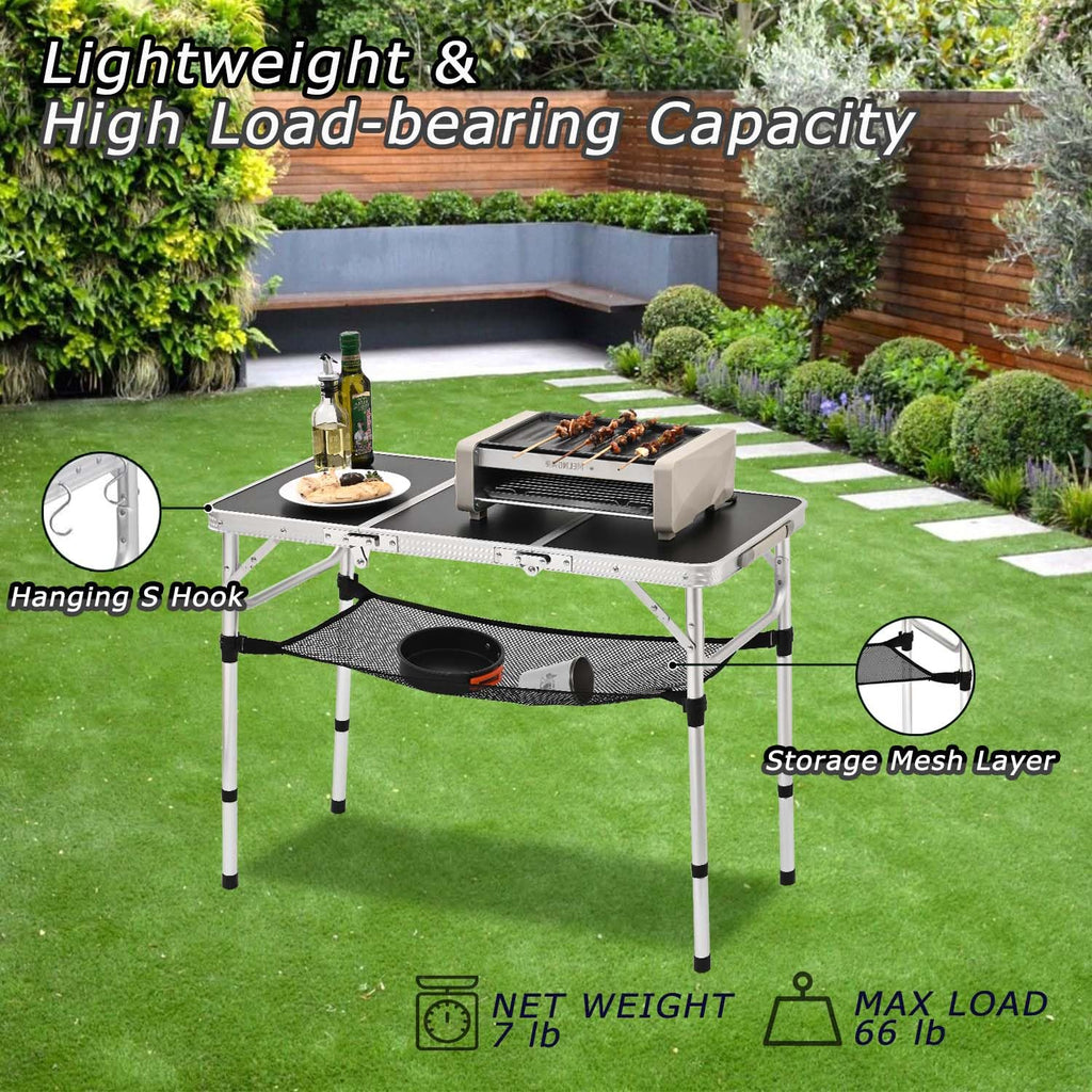 3ft Folding Camping Table with Storage Net J797