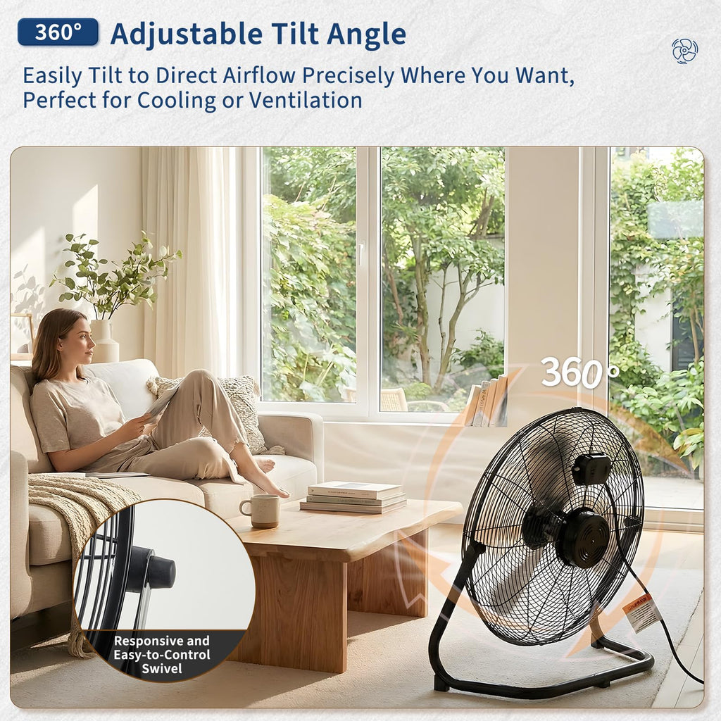 20-Inch 3-Speed Metal Floor Fan P360680
