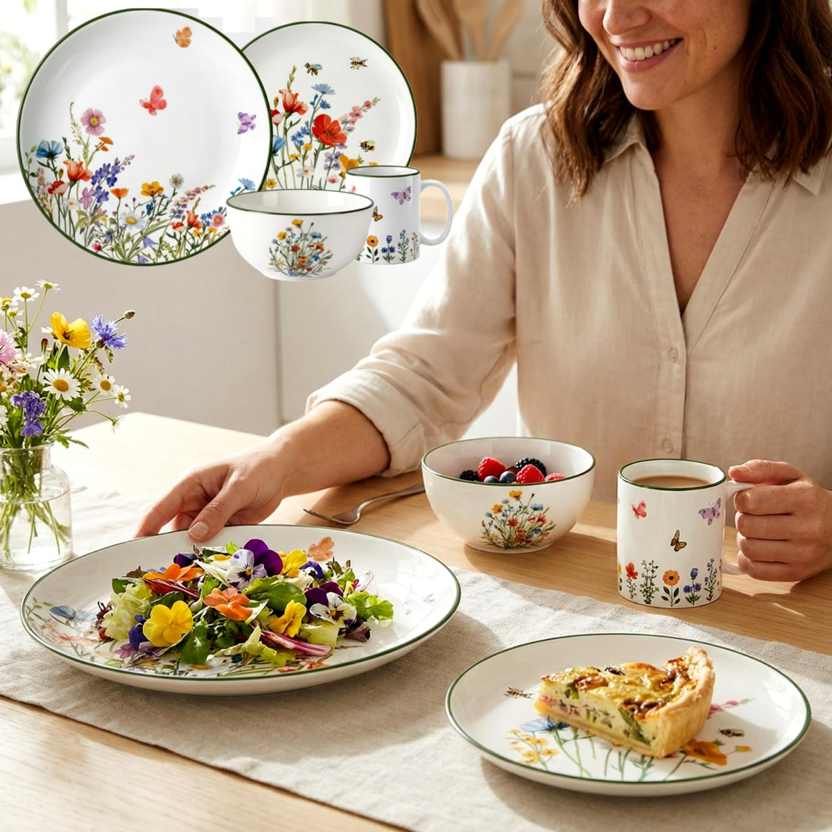 16 Pcs Ceramic Dinnerware Set Q1903