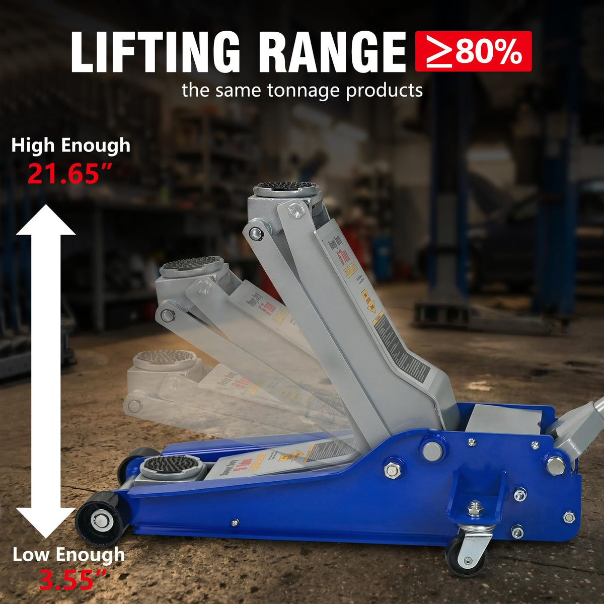5Ton Low Profile Dual Piston Hydraulic Floor Jack U613323