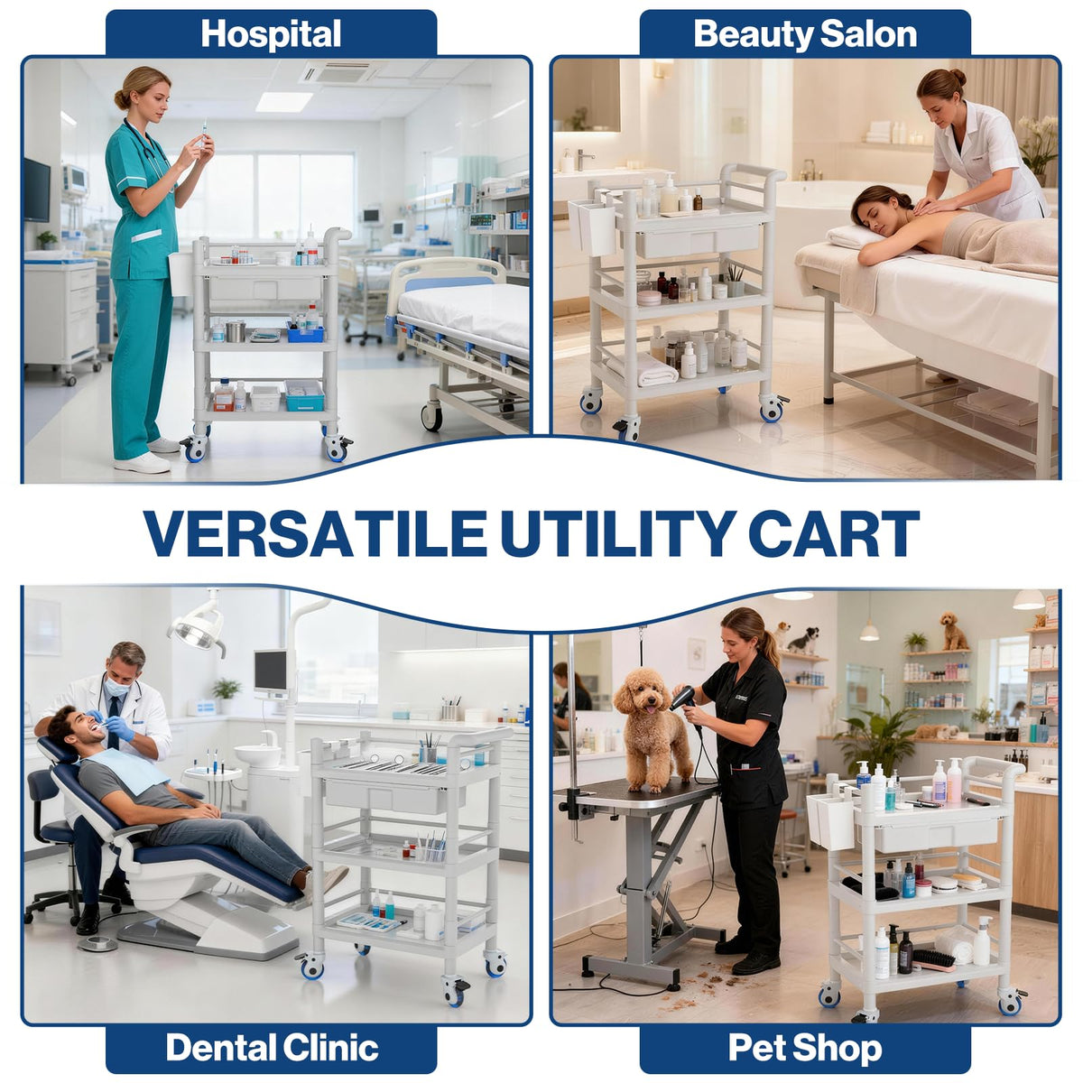 Medical Mobile Trolley Cart 3 Tier K6697