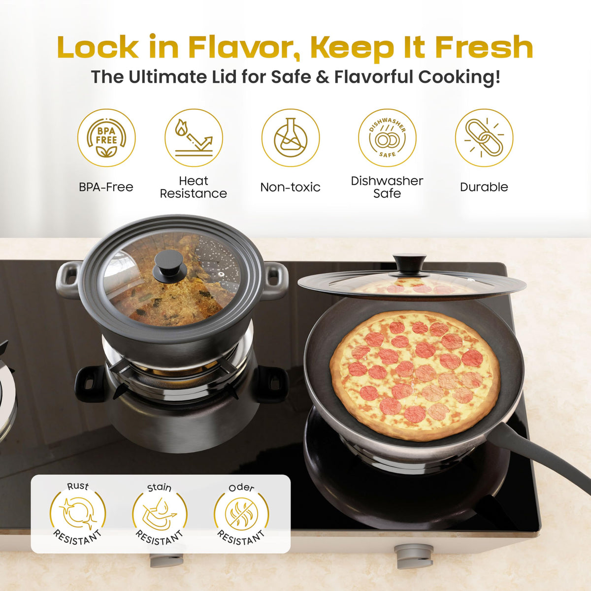 Universal Lid for Pots, Pans & Skillets, 7.5-11.5" R202666