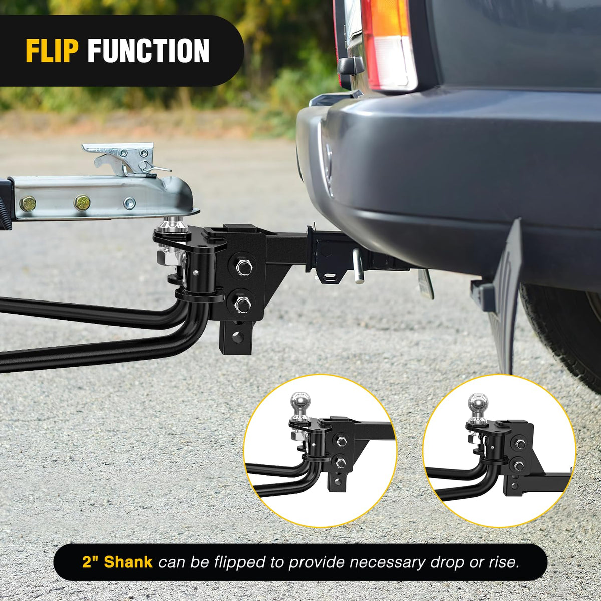 800 lbs Round Bar Weight Distributing Hitch Kit with Sway Control N9552