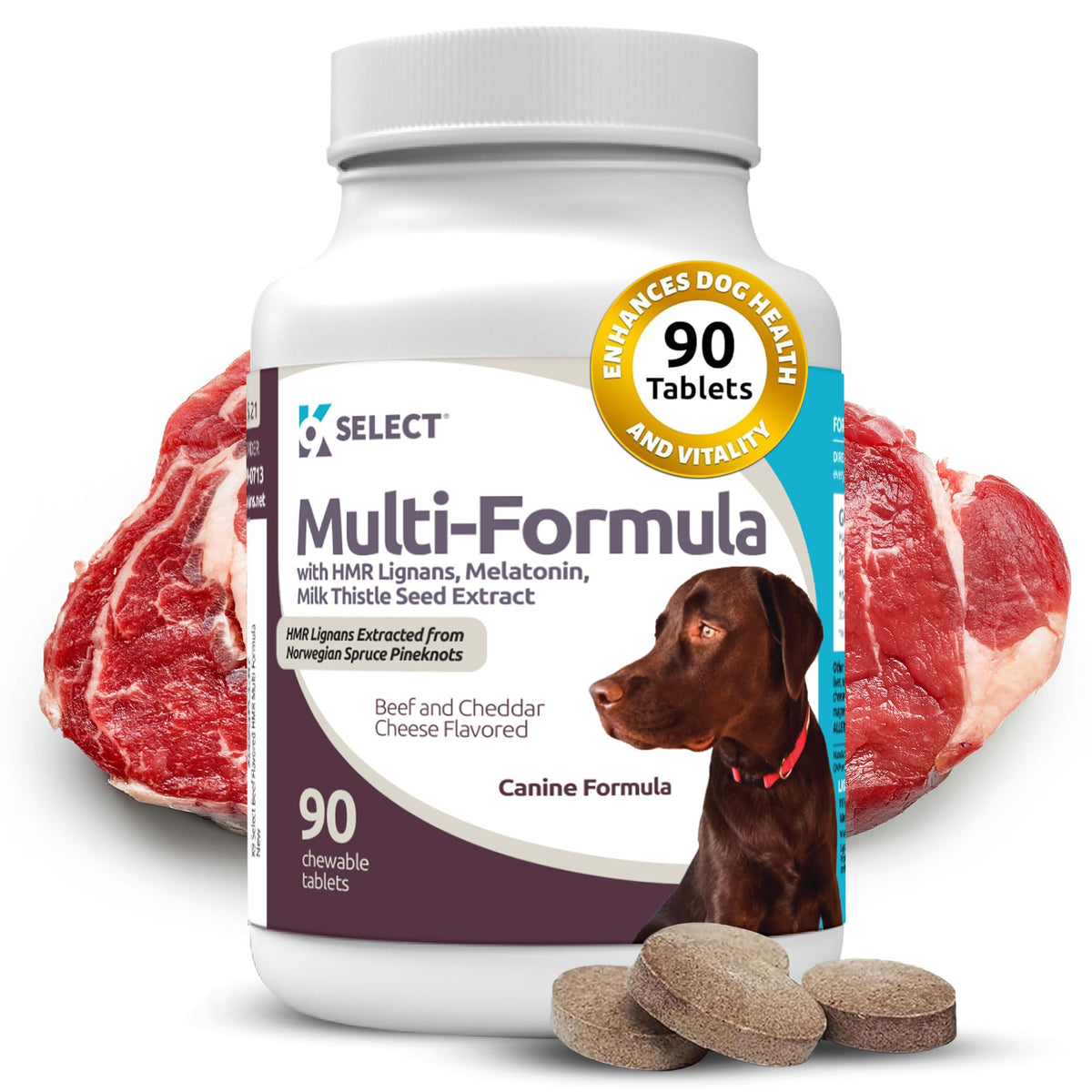 90 Tablets Beef Flavor Dog Multivitamin A468