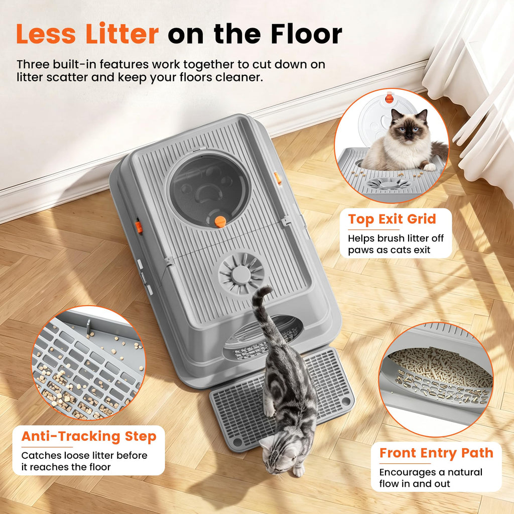 XL Stainless Steel Litter Box with Lid H119633