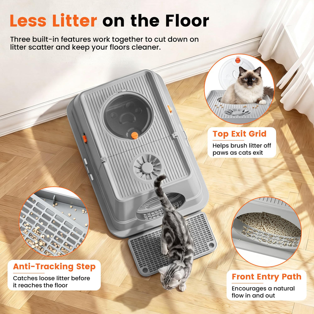 XL Stainless Steel Litter Box with Lid H119633