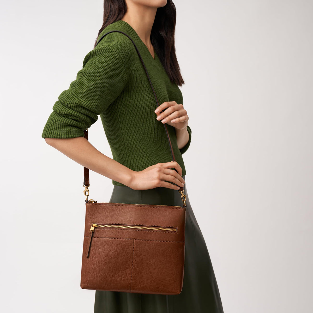Leather Small Flap Crossbody Purse Handbag T9737