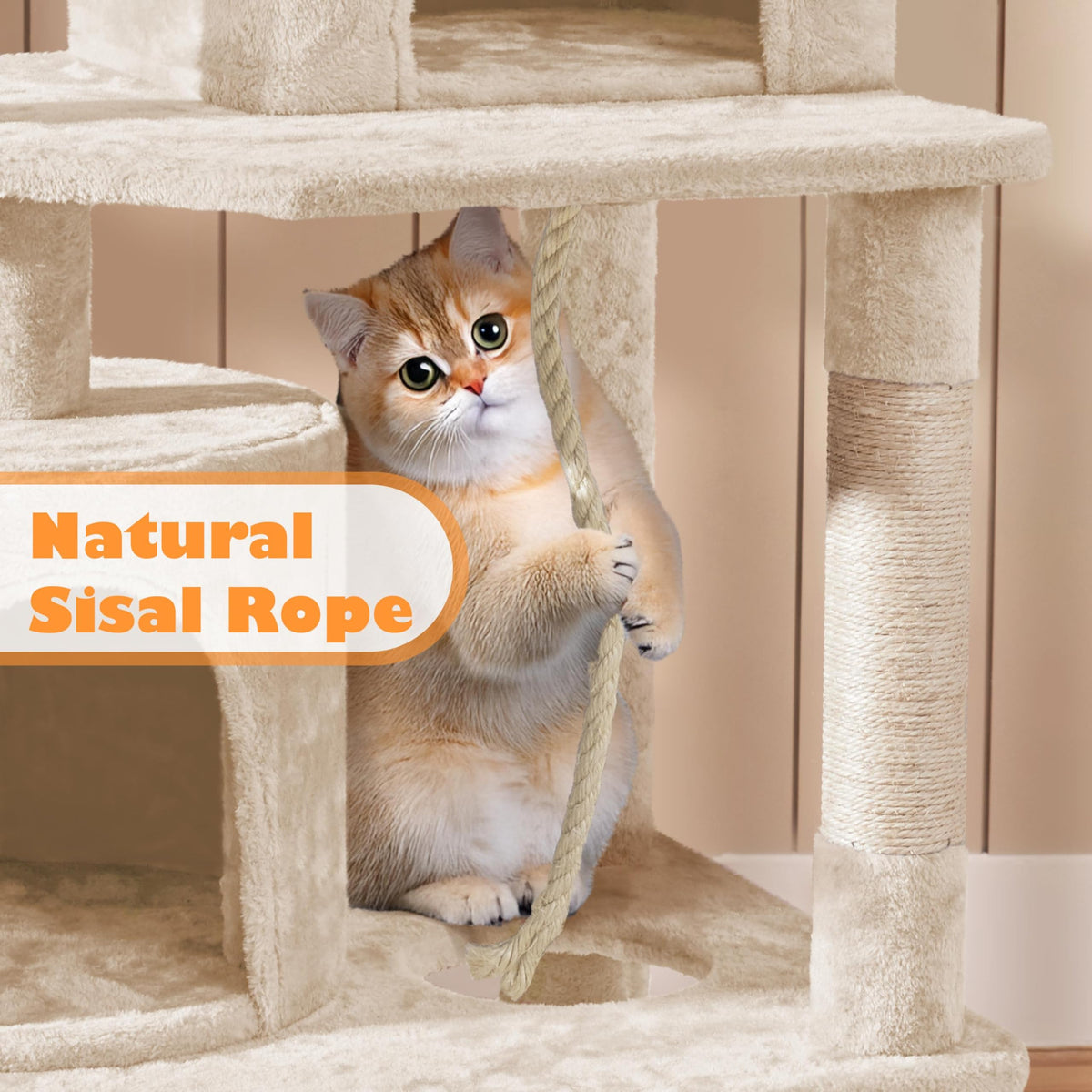 Beige 70.5in Multi-Level Cat Tree B504704