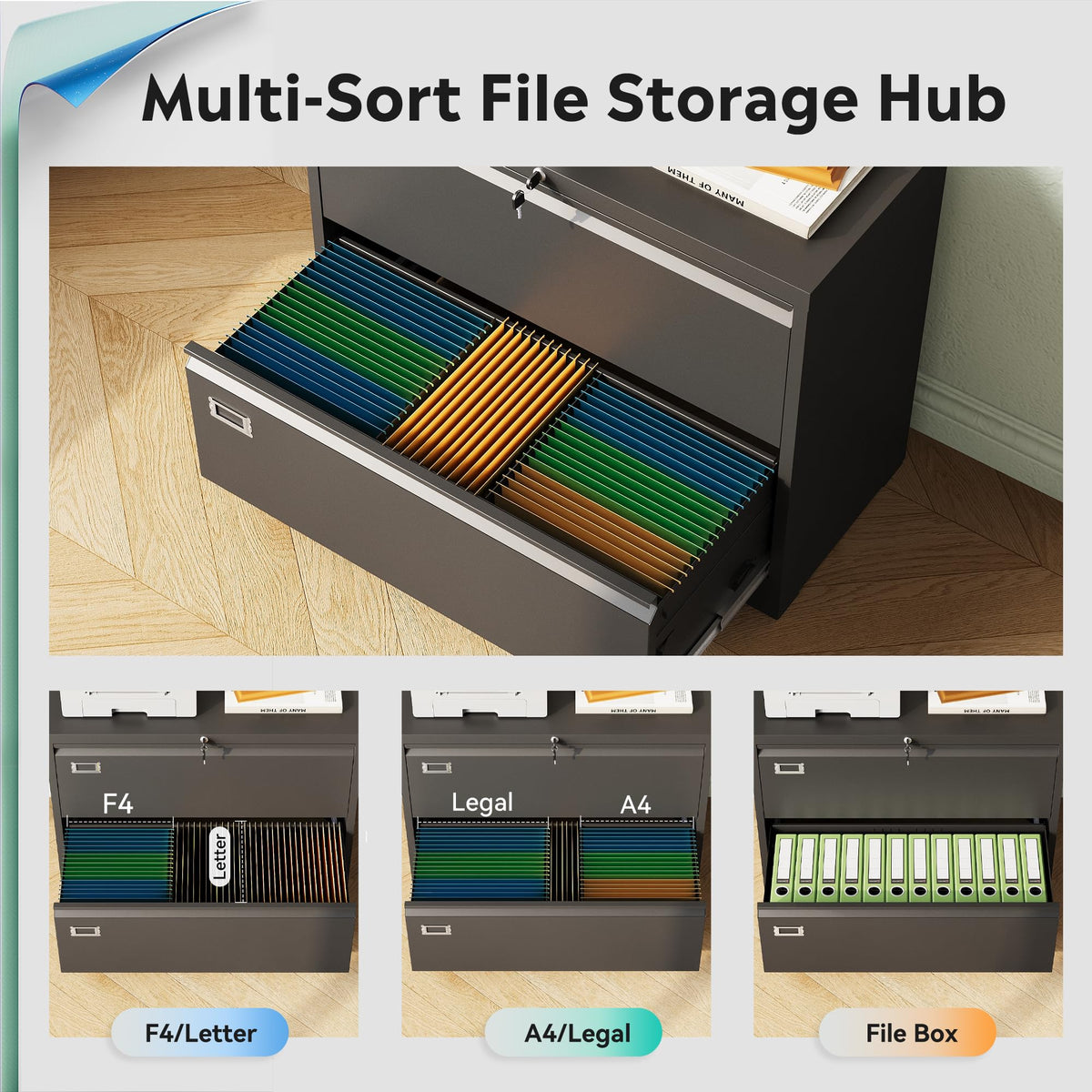 2 Drawer File Cabinet with Lock O25365