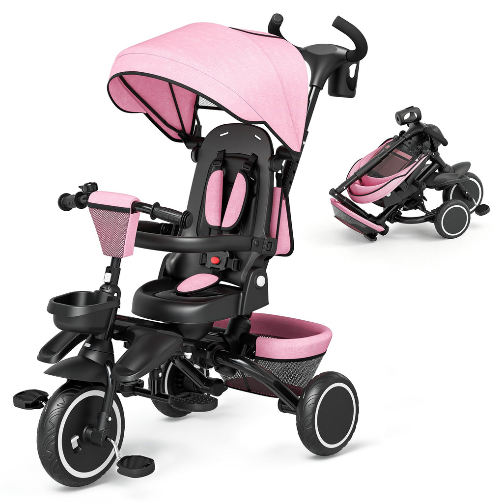 8 in 1 Toddler Tricycle with Push Handle B840