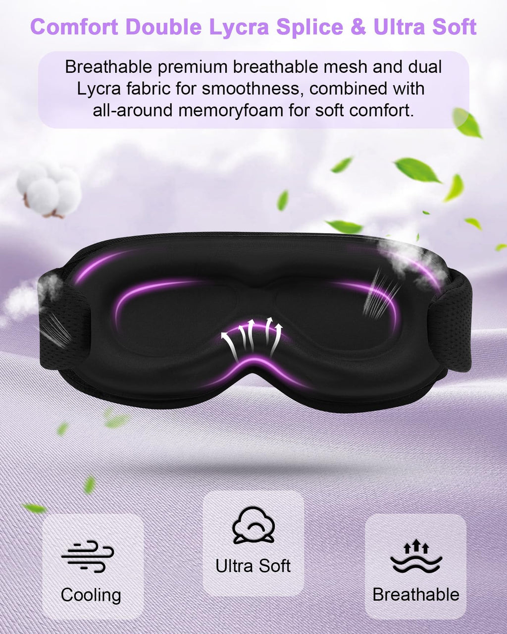 3D Contoured Sleep Mask with Bluetooth Headphones G418220