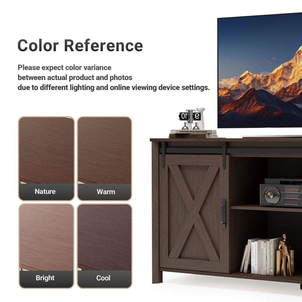 Farmhouse TV Stand 57 Inch Walnut C808