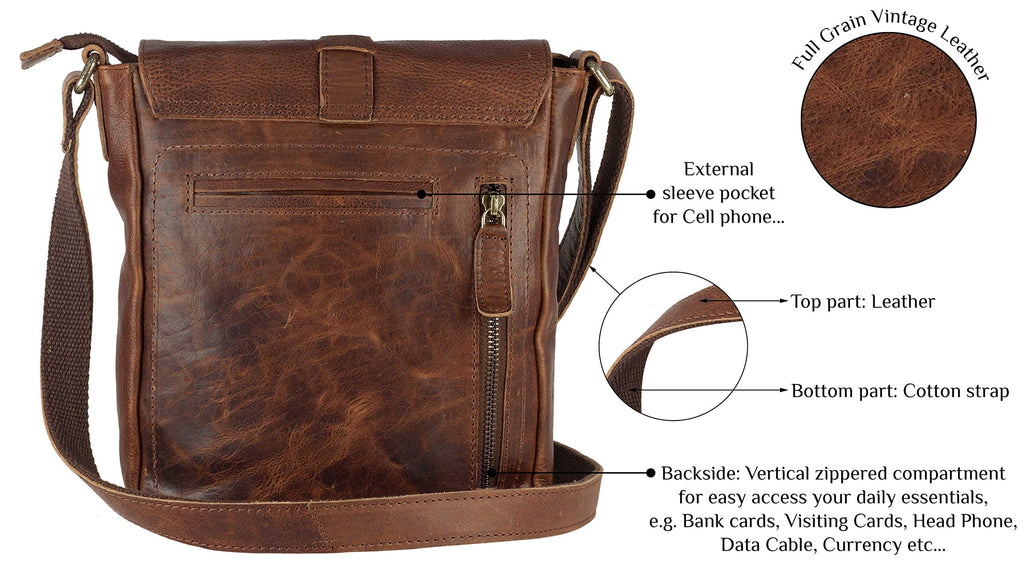 Genuine Leather Crossbody Purse and Handbags D6841