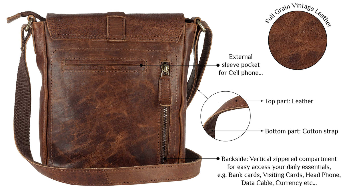 Genuine Leather Crossbody Purse and Handbags D6841