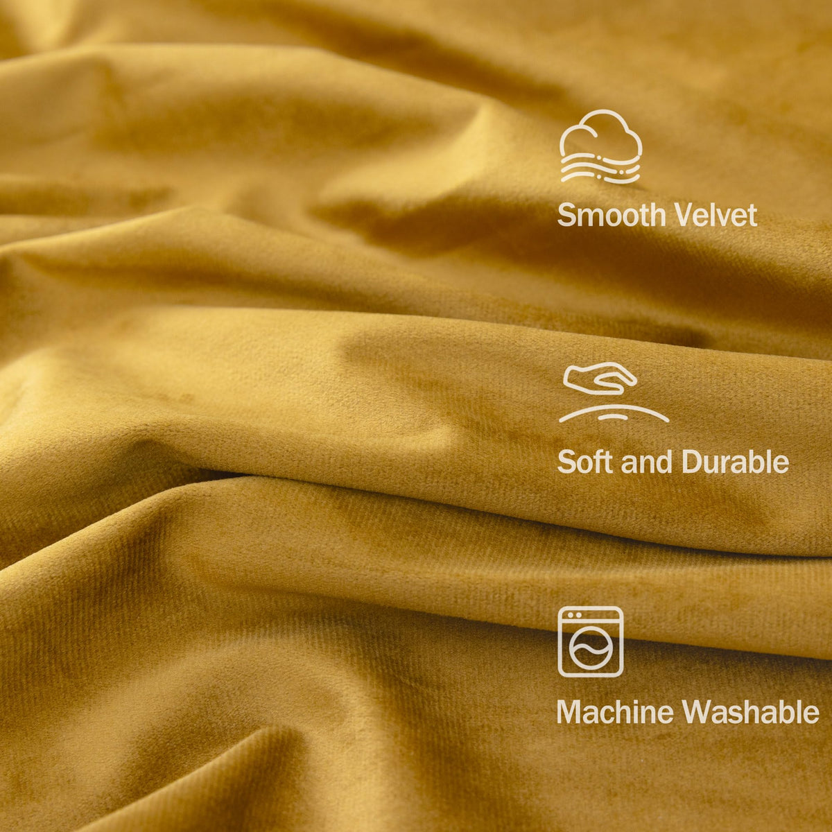 Mustard Yellow Gold Velvet Curtain 84 Inch 2 Panel T91369