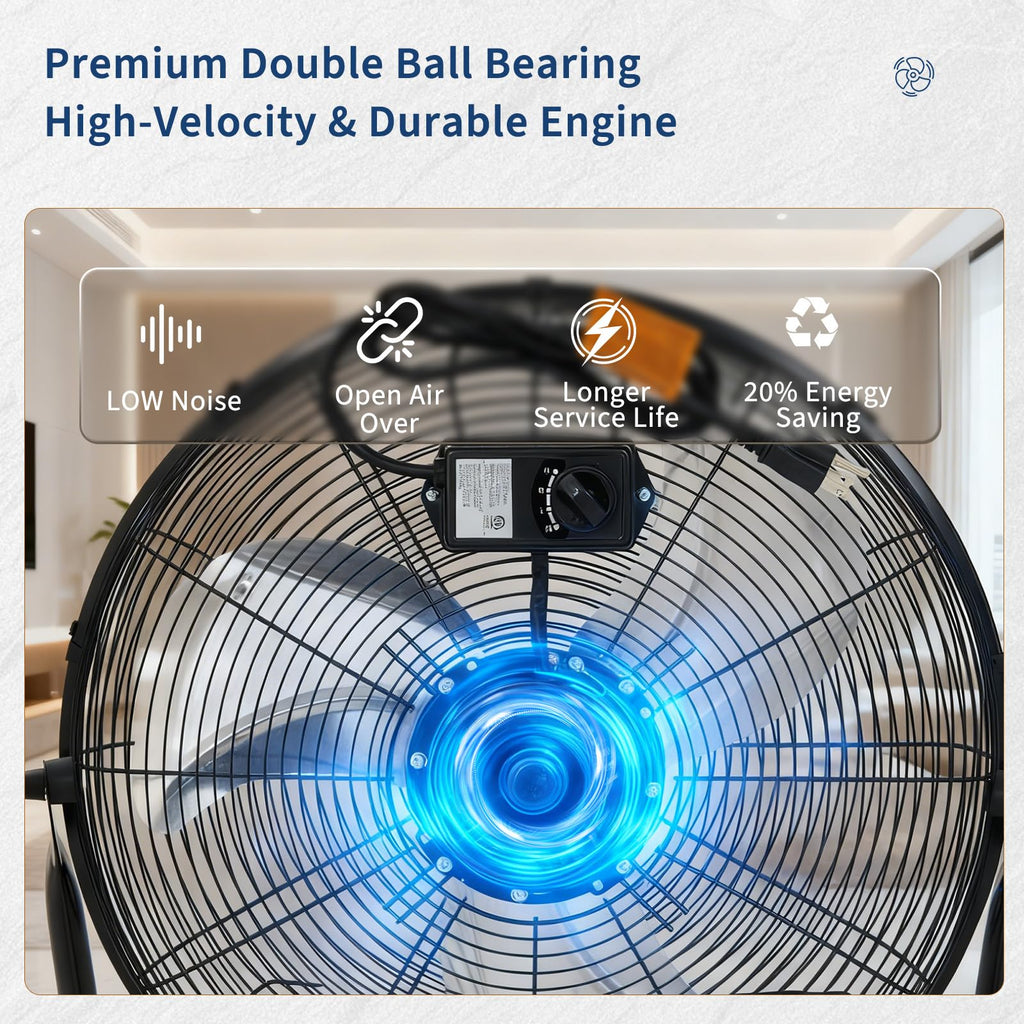 20-Inch 3-Speed Metal Floor Fan P360680