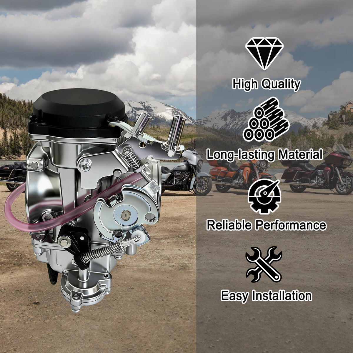 CV40 Carburetor with Choke Cable Replacement V5948
