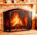 3 Panel Arch Top Wrought Iron Fireplace Screen C2359