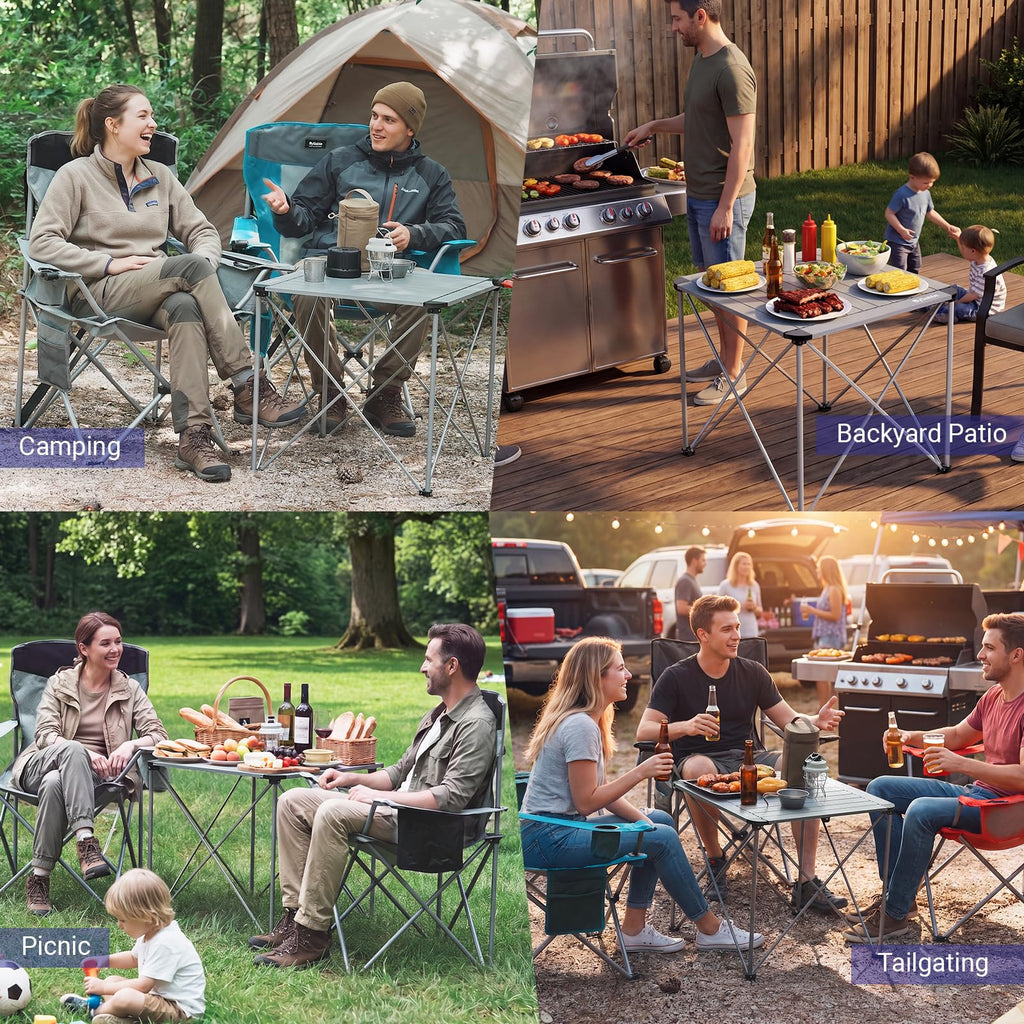 Camping Square Folding Aluminum Table L578536