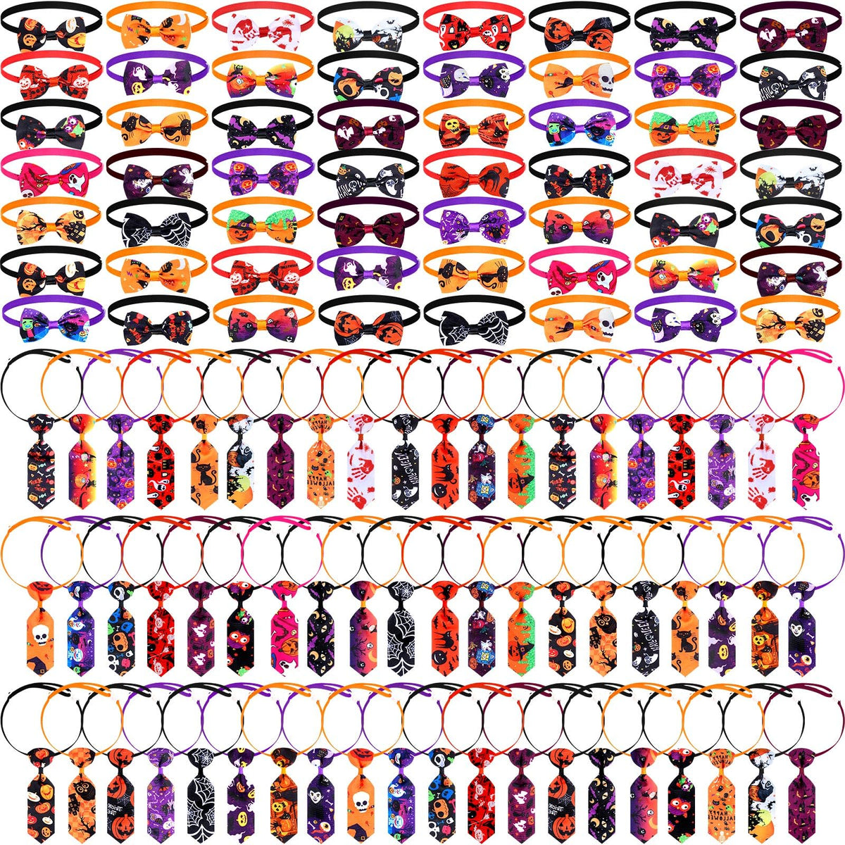 120 Pcs Halloween Dog Bow Ties M576