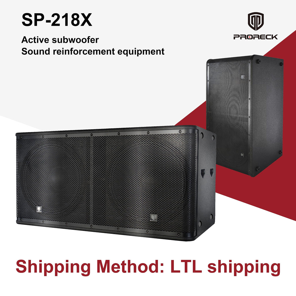 Active Powered PA DJ Subwoofer Cabinet Dual 18 inch 5000W with Class-D Amplifier, Black A5061
