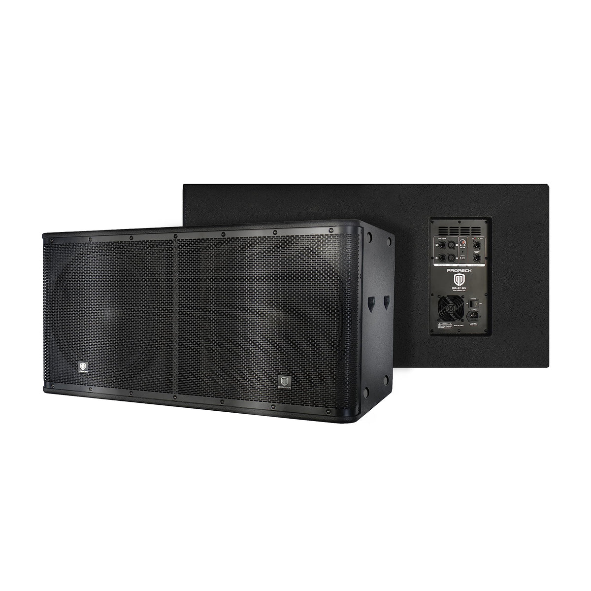 Active Powered PA DJ Subwoofer Cabinet Dual 18 inch 5000W with Class-D Amplifier, Black A5061