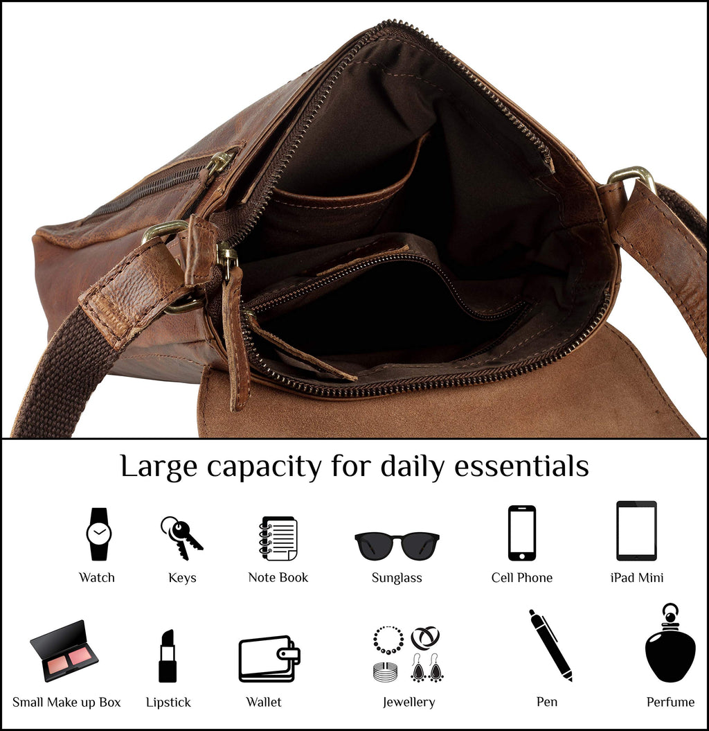 Genuine Leather Crossbody Purse and Handbags D6841