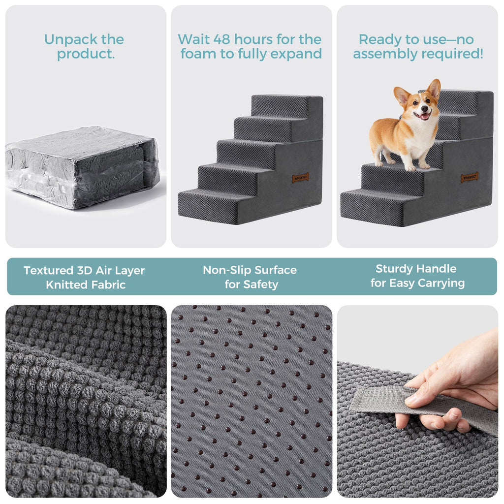 Detachable Non-Slip Grey Dog Stairs I1637