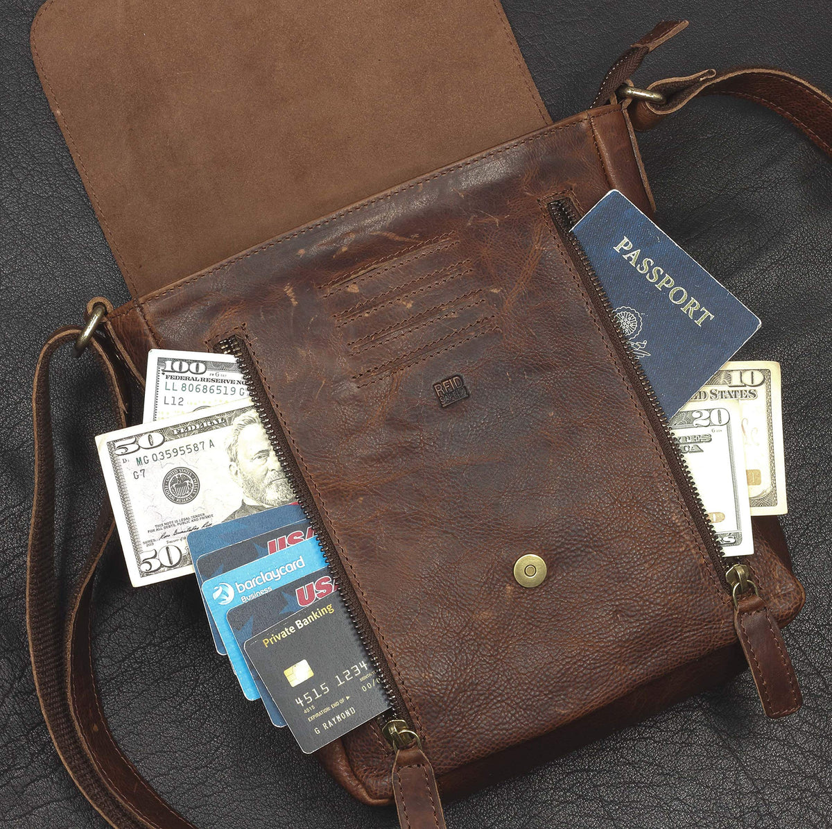 Genuine Leather Crossbody Purse and Handbags D6841